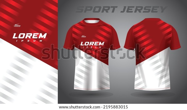 Red White Shirt Sport Jersey Design Stock Vector (Royalty Free ...