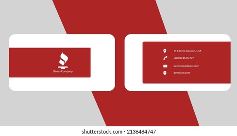 Red and white simple design business card