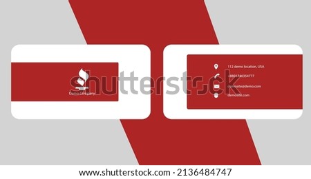 Red and white simple design business card