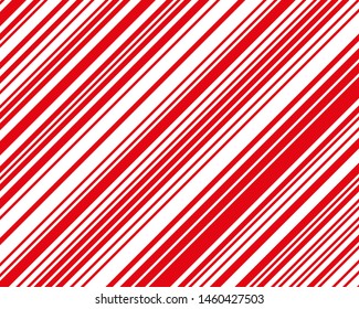 Red  and white sloping strips of different thicknesses. Vector illustration