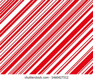 Red  and white sloping strips of different thicknesses. Vector illustration