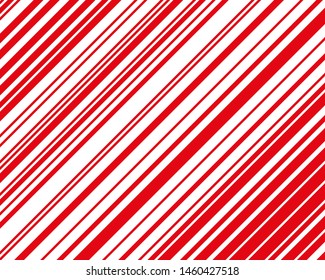 Red  and white sloping strips of different thicknesses. Vector illustration