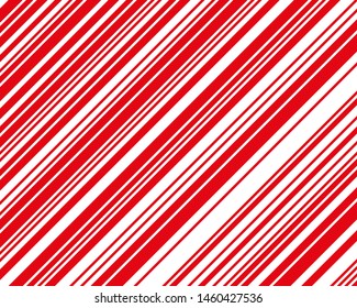 Red  and white sloping strips of different thicknesses. Vector illustration