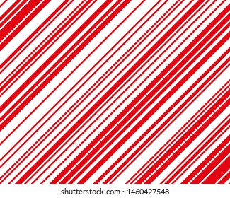 Red  and white sloping strips of different thicknesses. Vector illustration