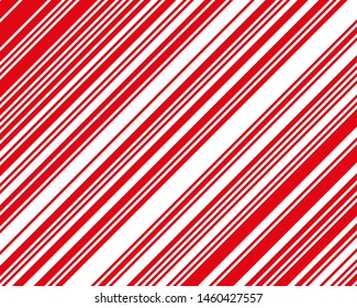 Red  and white sloping strips of different thicknesses. Vector illustration