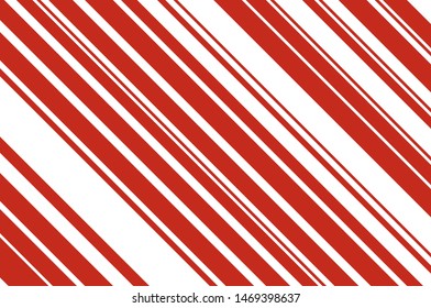 Red and white sloping strips of different thicknesses. Texture of Christmas candy cane. Vector illustration