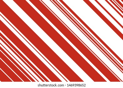 Red and white sloping strips of different thicknesses. Texture of Christmas candy cane. Vector illustration