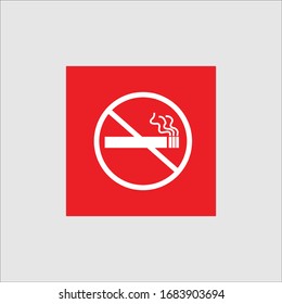 Red White Smoking icon, No Smoking.