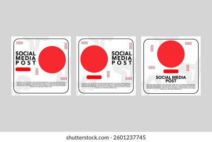 red and white social media post template design for promotion.