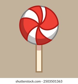 Red and white spiral lollipop