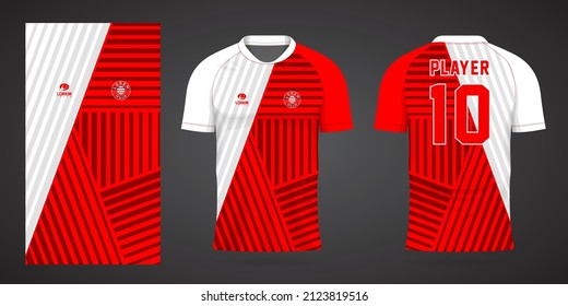 Red White Sports Jersey Design Template