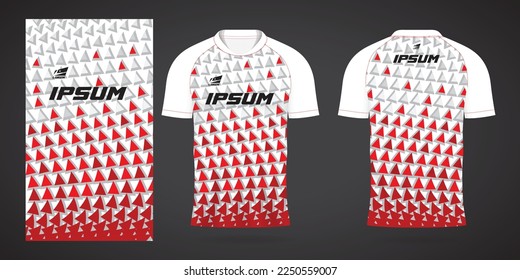 red white sports jersey template for team uniforms and Soccer t shirt design