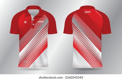red white sports jersey template for team uniforms and Soccer t shirt design