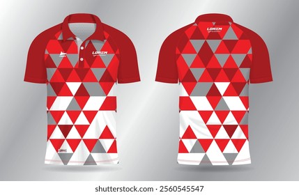 red white sports jersey template for team uniforms and Soccer t shirt design