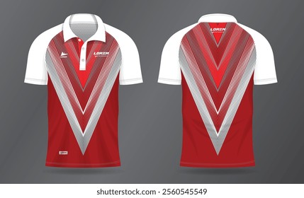 red white sports jersey template for team uniforms and Soccer t shirt design