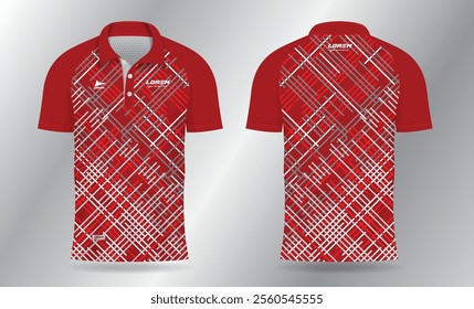 red white sports jersey template for team uniforms and Soccer t shirt design