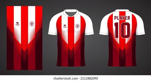 red white sports shirt jersey design template