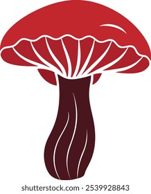 Red and White Spotted Mushroom  clipart design 