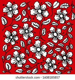 red and white spring vector pattern 