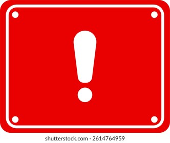 Red and White Square Caution Sign with Text