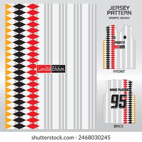 red white square checkerboard pattern design, illustration, textile background for sports t-shirt, football jersey shirt mockup for football club. consistent front view