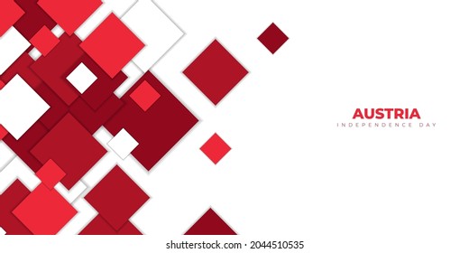 Red and white square on white background design. Good template for Austria Independence day or National day design.