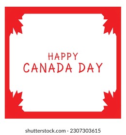 Un cuadrado rojo y blanco con las palabras feliz canadá día en él.