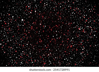 red and white stars on black background