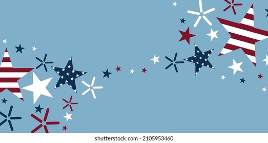 red and white stars on blue background, national american stars, usa holiday abstraction