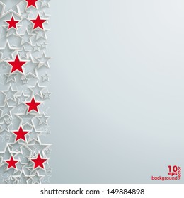 Red and white stars on the grey background. Eps 10 vector file.