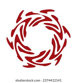 Red and white stars. Vector pattern.