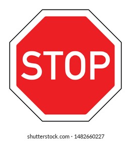 Red and white stop sign