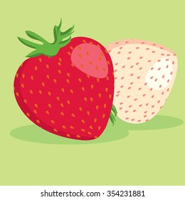 Red and white strawberries