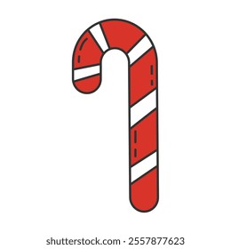 Red and white striped candy cane design Vector