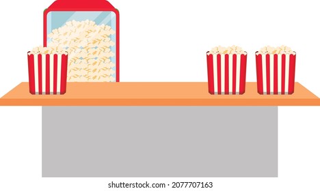 Red and white striped cardboard bucket on white background 