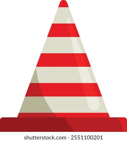 Un cono de rayas rojas y blancas con una punta blanca