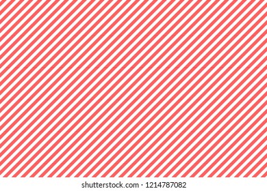 Red white striped fabric texture seamless pattern. Vector illustration.