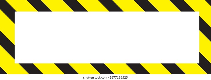 Red and White Striped Frame Border with Diagonal Lines Warning or Caution Tape Style Isolated on White Background for Graphic Design and Templates