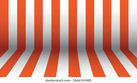 Red and White Striped Tunnel Effect Background – 3D Perspective Optical Illusion