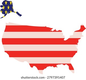 Red and white striped usa map with european union flag unitedstates