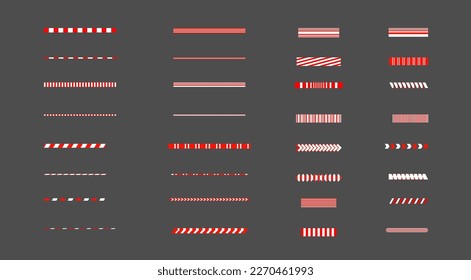 Red and White Stripes Border Vector