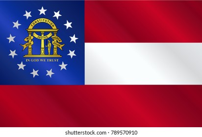 The red and white stripes flag of the United State Georgia