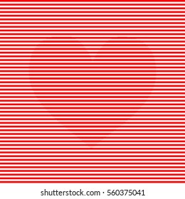 Red and white stripes, optical illusion in heart shape
