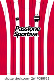 Red White Stripes Pattern Football Jersey Sublimation Print