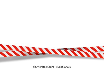 Red and white stripes set. Warning tapes. Danger signs. Caution ,Barricade tape, Do not cross, police, scene barrier tape. Vector flat style cartoon illustration isolated on background