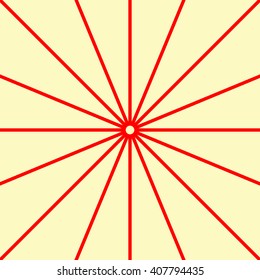 Red white stylized sunbeam background. Red striped abstract wallpaper. Vector illustration