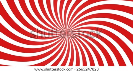 Red and white summer spiral ray pattern background. Vector illustration.