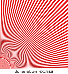 Red white sunbeam. Striped abstract background. Diagonal lines wallpaper. Vector illustration