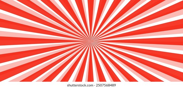Red and white sunburst background