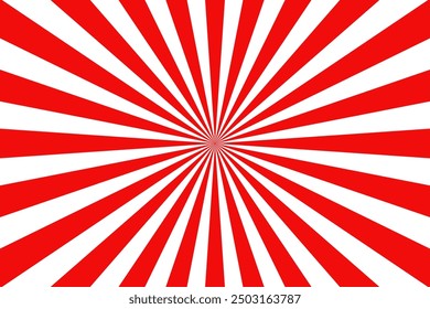 red and white sunburst background vector design. comic background with retro rays.Sunburst Pattern Background.